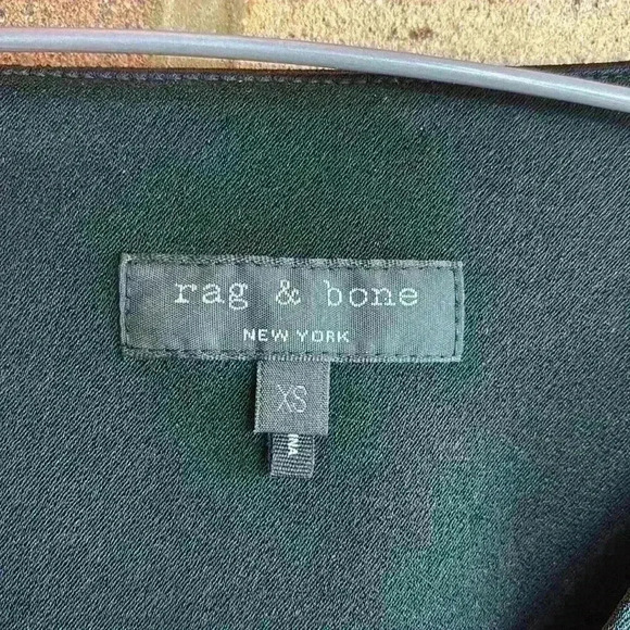 rag & bone NEW YORK long sleeve Black V neck mixed media top XS - Picture 4 of 8